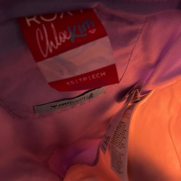NWT Roxy Chloe Kim Insulated Waterproof Ski Snowboard Bib Pants Rose Pink Sz XS - Picture 8 of 13